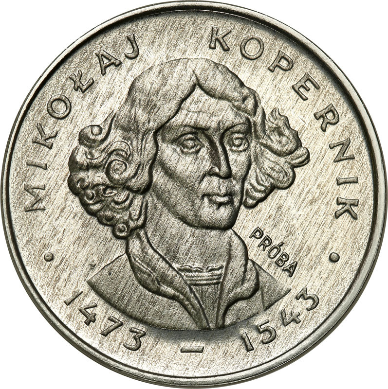 PRL. PRÓBA Aluminium 100 złotych 1973 Kopernik, ODWROTKA - RZADKOŚĆ